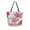 Red Flowers and Leaves, variant on Open Top Canvas Tote Bag with Zipper Reusable Shopping Bag 13.5x15" Roomy Carryall Red Flowers and Leaves