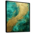 thumbnail image 2 of Designart "Alchemical Spiral Of Gold Teal Oceans IV" Abstract Spirals Floater Framed Wall Decor, 2 of 5