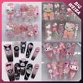 thumbnail image 2 of Uñas postizas de dibujos animados Kawaii, Hello Kitty, Cinnamoroll, Mymelody, Kuromi Kirby, Stiletto largo, prensa en cabeza cuadrada, trabajo manual, 2 of 4