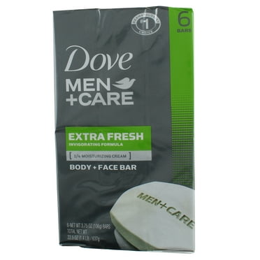 Dove Men Care Body & Face Bars, Extra Fresh, 4.25 oz bars, 6 ea (Pack of 3)