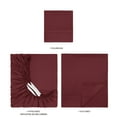 thumbnail image 6 of Mainstays Super Soft Brushed Microfiber Bed Sheet Set, Luscious Red Merlot Embossed Stripe, Queen, 4 Piece, 6 of 13