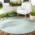 thumbnail image 2 of SAFAVIEH Courtyard Blair Checkered Indoor/Outdoor Area Rug, Light Blue/Light Grey, 6'7" x 6'7" Round, 2 of 5