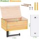 thumbnail image 2 of Soporte de papel higiénico con estante y almacenamiento, soporte de papel higiénico montado en la pared de bambú, soporte de papel higiénico de gran capacidad para baño brillar Electrónica, 2 of 5