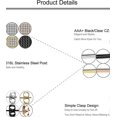 thumbnail image 4 of 4-8 Pairs Stainless Steel Stud Earrings for Men Women Square CZ Earrings,6-8MM A:4 Pairs 6MM -, 4 of 4