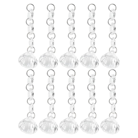 10 Uds. Lámpara colgante de acrílico con iluminación de diamantes, accesorios de decoración para candelabro colgante