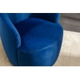 thumbnail image 3 of Modern Fabric Accent Armchair with 360 Degree Swivel Chassis, Fluffy Velvet Fabric Chair for Living Room, Bedroom, Office, Waiting Rooms, Blue, 3 of 9