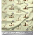 thumbnail image 1 of Soimoi Cotton Poplin Fabric Tree,Mushroom & Owl Kids Print Fabric by The Yard 42 Inch Wide, 1 of 1