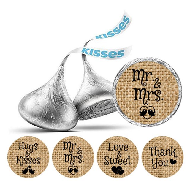 Darling Souvenir Wedding Theme Stickers chocolate Candy Labels 190 Pcs Party Favor-Brown