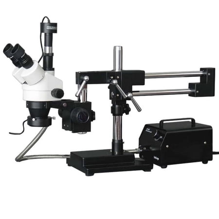 AmScope 3.5X-90X Stereo Boom Microscope with 5MP Camera + Fiber Optic Light New price history on PriceWatchPro