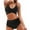 Black, variant on Women Cross Wrap Halter Bikini Set High Waisted Bathing Suits Push Up Two Piece Swimsuits