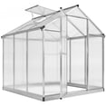 thumbnail image 3 of Outsunny 8' L x 6' W Walk-In Polycarbonate Greenhouse with Roof Vent for Ventilation & Rain Gutter, Hobby Greenhouse for Winter, 3 of 10