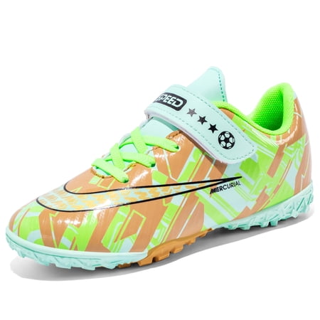 CERYTHRINA Kids Athletic Soccer Cleats Football Games Lightweight Comfortable Children Green Size 30