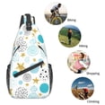 thumbnail image 5 of Lsque Gold Stars Blue Dots Pattern Pattern Cross Chest Bag Diagonally – Premium Durable Front Chest Sling with Adjustable Padded Strap, High-Capacity Storage, 5 of 8