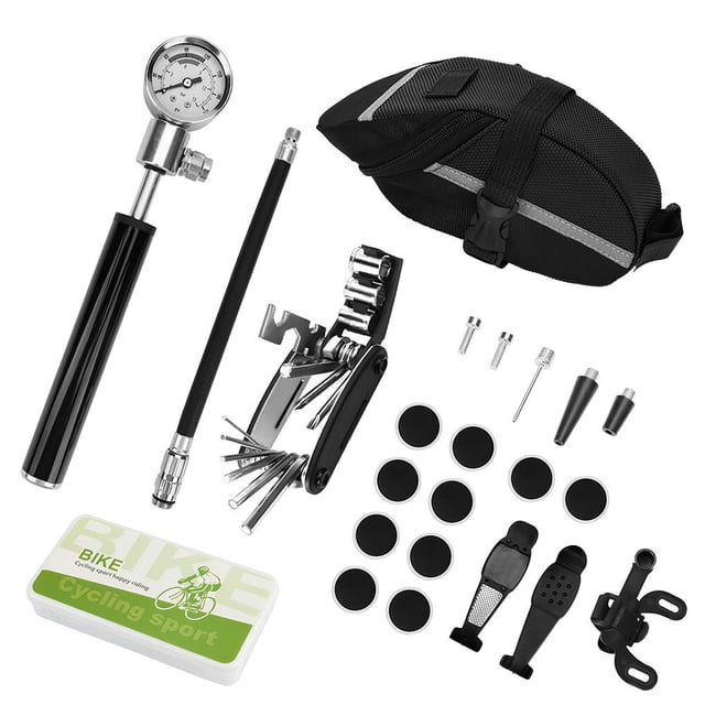 Herramientas De Reparación De Bicicletas, Kit De Herramientas De Reparación De Neumáticos De Bicicleta Con Bolsa De Almacenamiento Para El Hogar, Tienda De Reparación De Bicicletas Sweethay OD006417-00