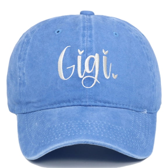 Women Vintage Washed Twill Baseball Cap JIANLAI with Gigi Heart Embroidery Adjustable Low Profile Curved Brim Dad Hat Gift for Grandma Daily Outdoor Travel Casual Wear