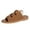 Brown, variant on XIMIN Womens Knot Flat Sandals Low Heels Wide Width Sandals Slip On Slide Slipper Open Toe Ankle Strap Slippers Flats Beach Indoor Outdoor Walking All-Day Comfort