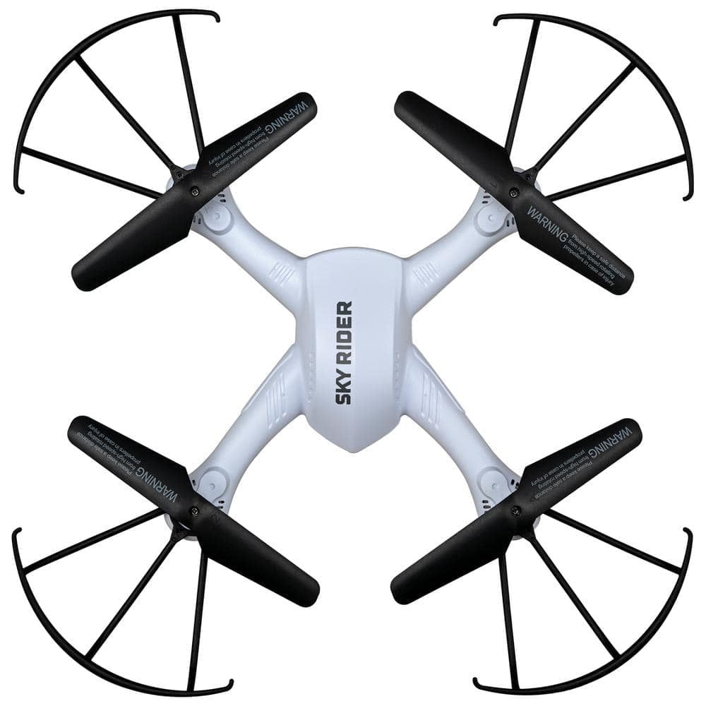 Sky Rider Pro Quadcopter Drone with Wi-Fi Camera, Remote & Phone Holder – White