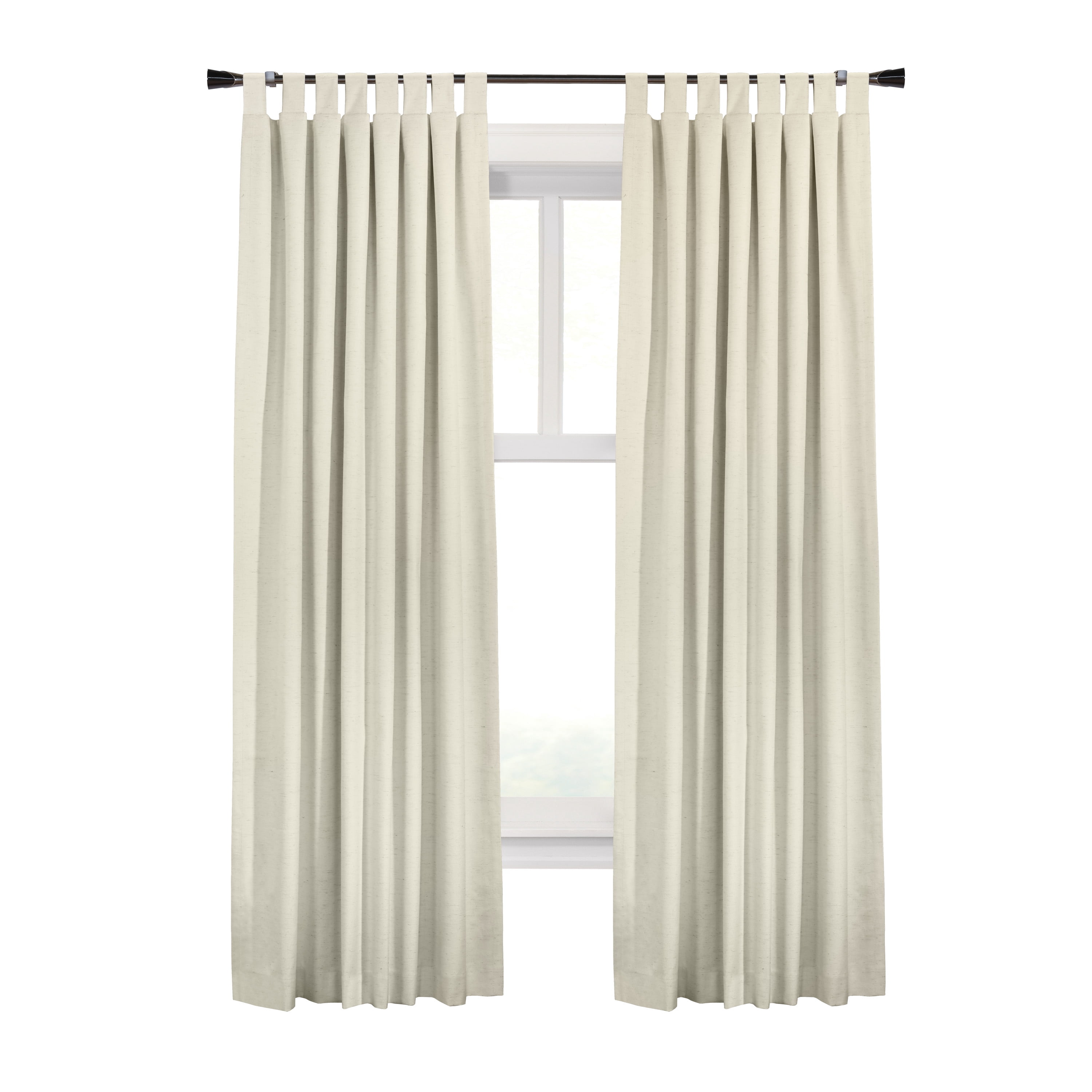Vienna Total Blackout Foamback Tab Top Curtain Panel Pair each 52" x 63" in Natural