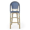 thumbnail image 6 of Teal Blue Wicker Barstools Set of 2, Indoor/Outdoor Bistro Chair, Sturdy Aluminum Frame, All-Weather Rattan, Kitchen Counter Stools, 6 of 9