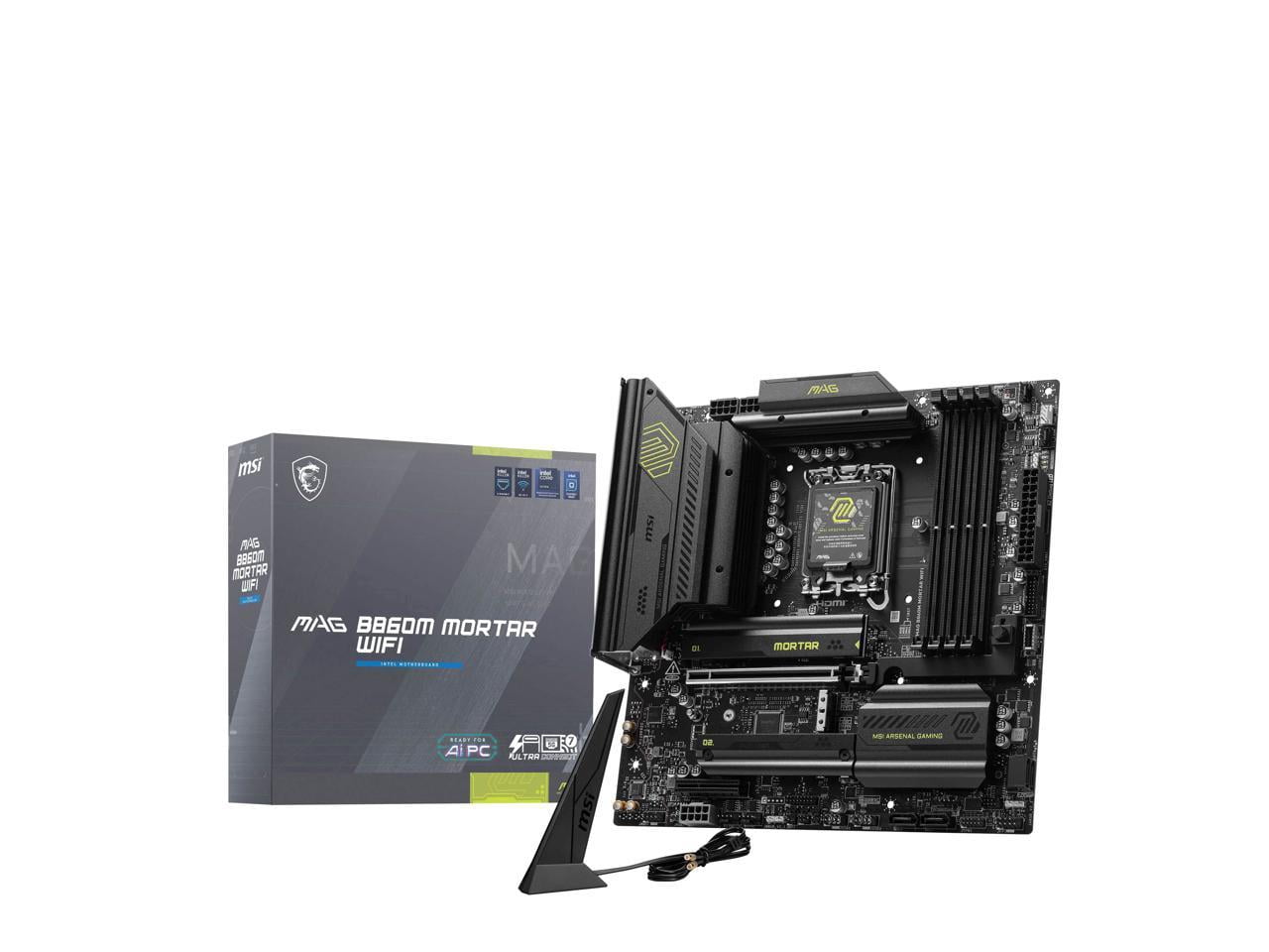 MSI MAG B860M MORTAR WIFI Gaming Desktop Motherboard - Intel B860 Chipset - Socket LGA-1851 - Micro ATX (magb860mmortarwifi)