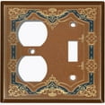 thumbnail image 4 of Metal Light Switch Plate Cover Elegant Victorian Cross Frame Blue Brown FRA068, 4 of 13