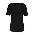 thumbnail image 4 of ameIAEA Women's Short Sleeve T Shirts Casual Summer Basic Shirts Scoop Neck Slim Rib Knit Tee Tops, 4 of 4