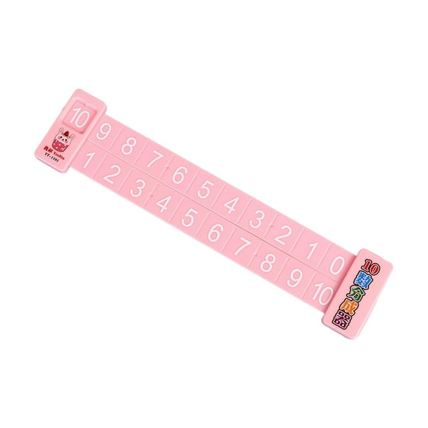 Material didáctico Montessori sobre la regla de descomposición matemática. Material didáctico para la enseñanza de la aritmética. rosado
