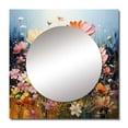 thumbnail image 2 of Designart "Meadow expressionistic Blooms Pointillism I" Floral Square Mirror Wall Decor Traditional - Large Multi-Color Square Bathroom Mirror - Square Printed Wall Mirror Art, 2 of 5
