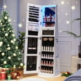 thumbnail image 3 of Gurexl 360° Rotating Jewelry Cabinet with Lights, 63" H Standing Jewelry Armoire Organizer with Mirror, Full Length Mirror with Jewelry Storage, Lockable Lagre Jewelry Organizer Stand for Wonen, 3 of 8