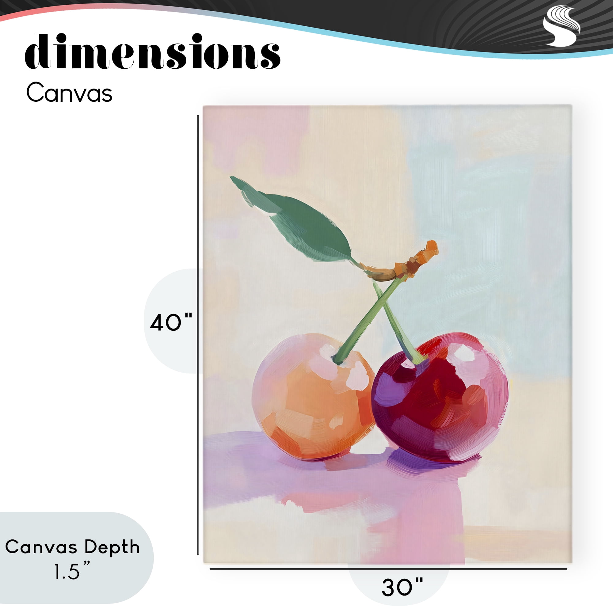 Stupell Industries Pastel Cherries Pair Canvas Wall Art, design by The Prints Vibe
