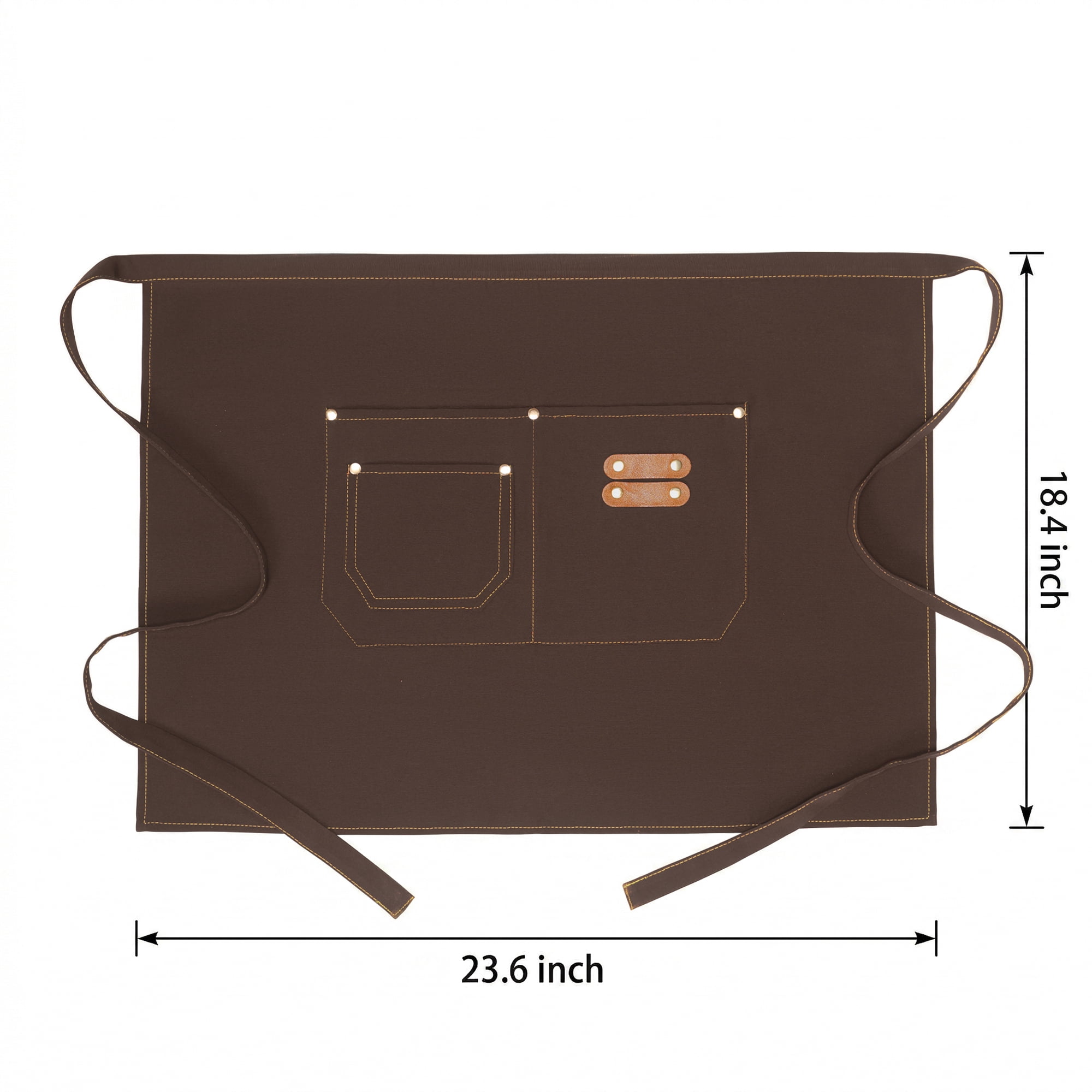 Unique Bargains Water-resistant Kitchen Apron with Pockets for Home and Kitchen Dark Brown