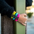 thumbnail image 3 of myID Hive Medical ID Bracelet for Diabetes Epilepsy Autism and More - Black Pod (S/M, Neon Pink), 3 of 7