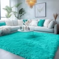 thumbnail image 2 of Alfombra PAGISOFE, suave y esponjosa, de color verde azulado, para dormitorio infantil, color azul, 2 of 8