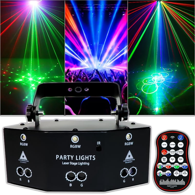 BAKOD 9 Eyes Strobe Party Light, 3-in-1 RGB DJ Disco Stage Light with Remote & Sound Activated, DMX512 LED Beam Effect Light for Parties, Weddings, Clubs & Events