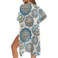 thumbnail image 5 of HELLHERO High Quality Fabrics Bathing Suit Cover Up for Beach Vacation Lightweight Free Size Beach Cover Up Datura Flower, 5 of 6