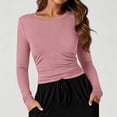 thumbnail image 2 of yillto Womens Long Sleeve Tight Shirts Basic Crew Neck Workout Tees Clothes Going out Fashion Undershirts, 2 of 7