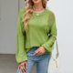 thumbnail image 1 of Suéter De Punto Jerséis básicos para mujer, suéter de verano de manga larga, traje informal de vacaciones con cuello redondo Cgtredaw Verde Xl para Mujer, 1 of 1