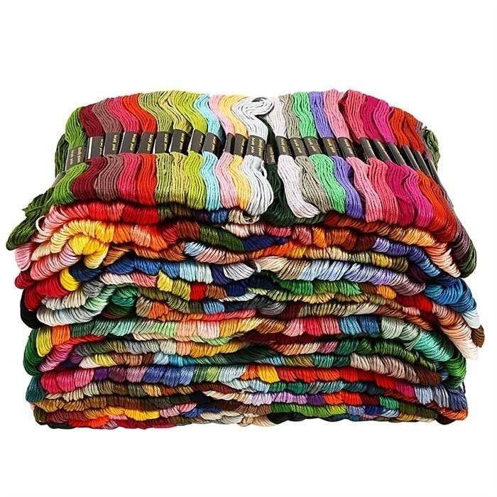 Fznkrag 450Pcs Embroidery Floss, Multi Colors Cotton DMC Cross Floss Stitch Thread Embroidery Sewing Skeins(447 Colors)