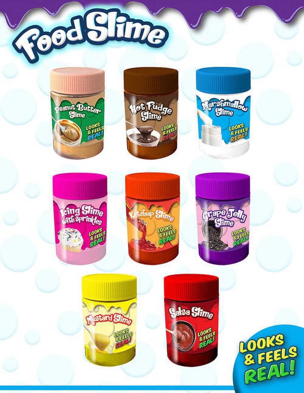 4-Pack of Food Slime: Peanut Butter, Icing with Sprinkles, Hot Fudge, and  Marshmallow, 4oz each
