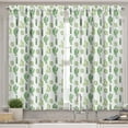thumbnail image 2 of Ambesonne Cactus Valance & Curtain, Cartoon Doodle Flora, 55"x45", Fern Green Apple, 2 of 6