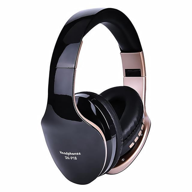 Sidaley Auriculares inalámbricos plegables Auriculares estéreo compatibles con Bluetooth Auriculares para juegos con micrófono para PC Teléfono Sistemas de cine en casa negro