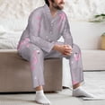 thumbnail image 7 of Naloa Pink Flamingo Men’s Pajamas Set - Long Sleeve Button Down Sleep Shirt and Pajama Bottoms Sleepwear Set-XX-Large, 7 of 7