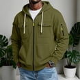 thumbnail image 3 of Rvwovn Men's Zip Up Hooded Jacket Utility Multi-Pocket Casual Fall Winter Outerwear Sizes S-3X, 3 of 7