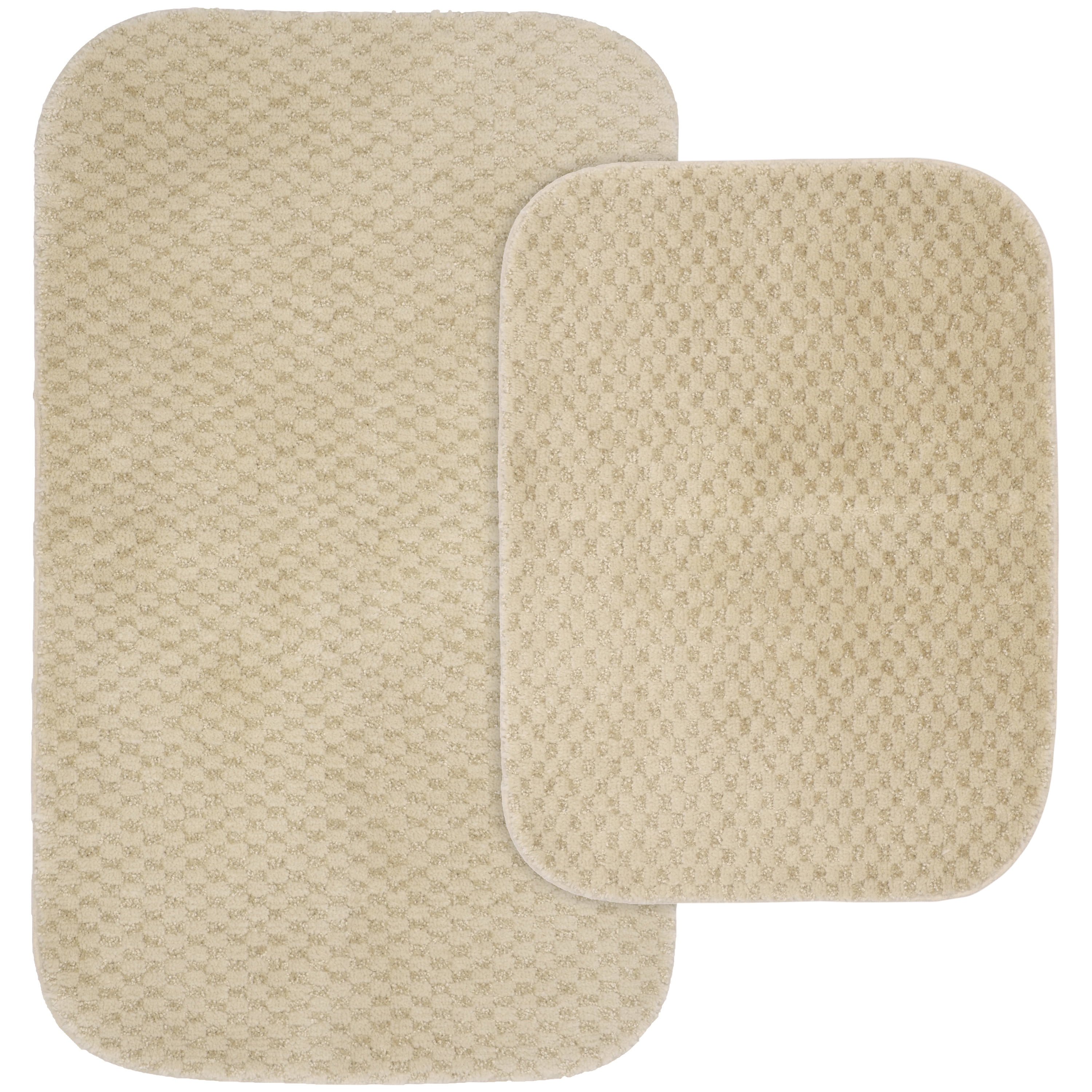 Garland 2 Piece Washable Nylon Bathroom Rug Set, Linen