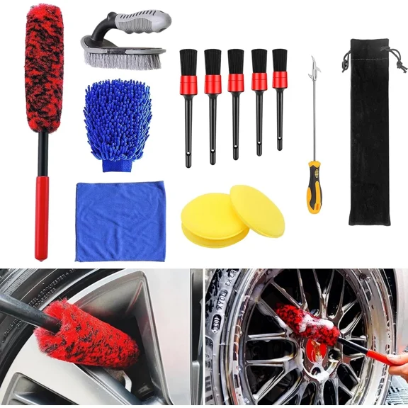Wheel Brush Kit For Cleaning Wheel And Tire, Wheel And Rim Brush Car Detailing