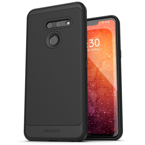 Encased LG G8 ThinQ Case (Thin Armor) Slim Fit Flexible Grip Phone Cover - Black