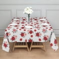 thumbnail image 3 of Pioneer Flower Floral Print Pattern Square Tablecloth, Waterproof Wipeable Spillproof Washable Table Cover for Home Kitchen Party and Daily Decor 60"x60", 3 of 6