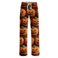 thumbnail image 5 of LHVUOA Womens Halloween Pajamas Pants Wide Leg Funny Graphic Pjs High Waist Lounge Pants, 5 of 7