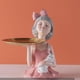 thumbnail image 1 of Estatuas de resina modernas figurita escultura almacenamiento de joyería Bowknot chica bandeja de servicio para Maekup Comestic gafas llave hogar Rosado Macarena Figuritas de niña de resina, 1 of 7