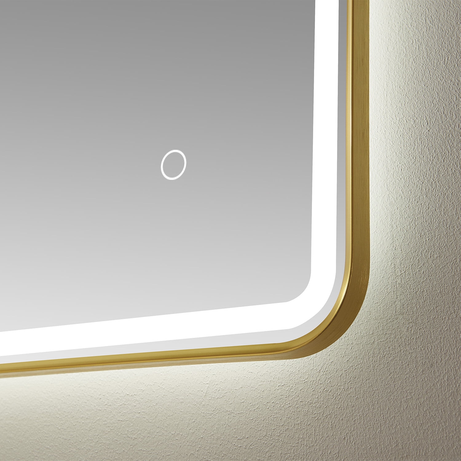 Vinnova Piceno 48" Rectangle LED Wall Mount Bathroom Vanity Mirror in Gold Frame